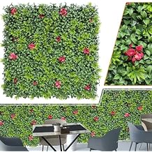 1PCS Artificial 3D Panel Wall Screen, 40" x 40" Grass Wall Panel, Artificial Hedge Fence Privacy Screen, Faux Ivy Vine Leaf Decorations for Outdoor Garden Decoration Style 01