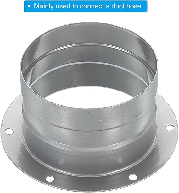 PATIKIL 3 Inch Duct Connector Flange, Metal Straight Pipe Exhaust Hose Flange for Heating Cooling Ventilation HVAC System