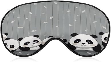Funny Baby Panda Sleep Mask for Men Women Complete Light Blocking Sleep Shade Cover Soft Breathable Comfortable Blindfold Night Eye Cover Adjustable Band Eye Mask for Sleeping
