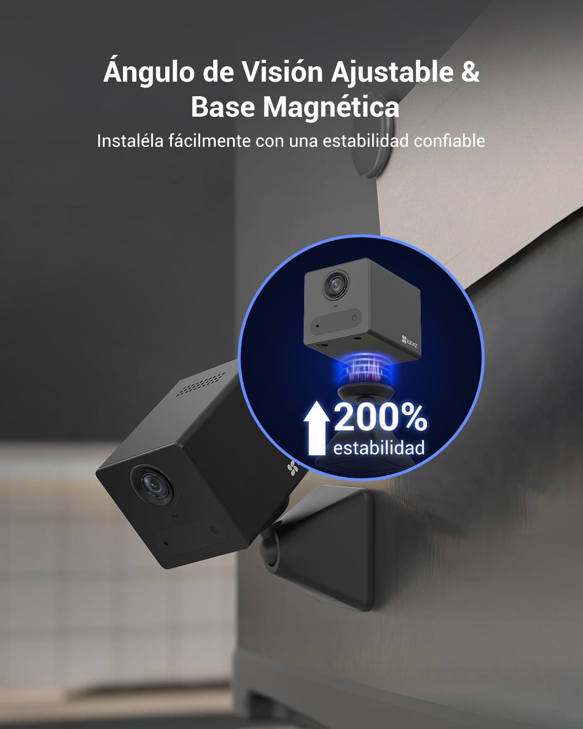 EZVIZ Camara Vigilancia WiFi Interior sin Cables, 1080P Cámara Batería 2000 mAh, Detección de Movimiento Humano PIR, Visión Nocturna Infrarroja, Audio de 2 Vias,Soporta Tarjeta SD hasta 512GB,CB2