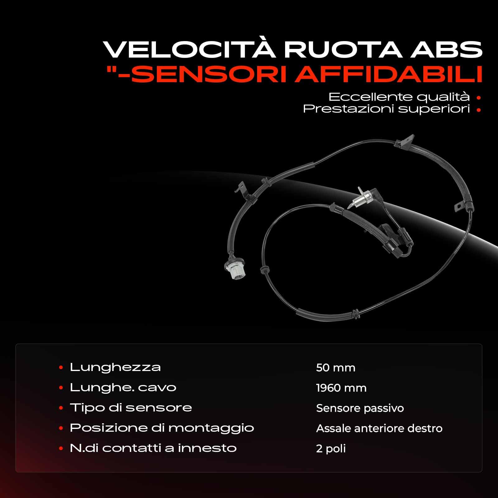 Frankberg Sensore ABS velocità ruota anteriore destra 47910VC200 | Compatibile con: Veicolo di pattuglia GR V Wagon Y61