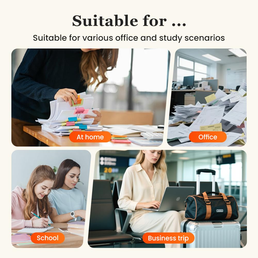 Agrafeuse portable avec 50/100 clips réutilisables, distributeur de trombones portable, mini agrafeuse sans agrafes, organiseur de documents de bureau pour la maison, l'école, le bureau (mélange, 50