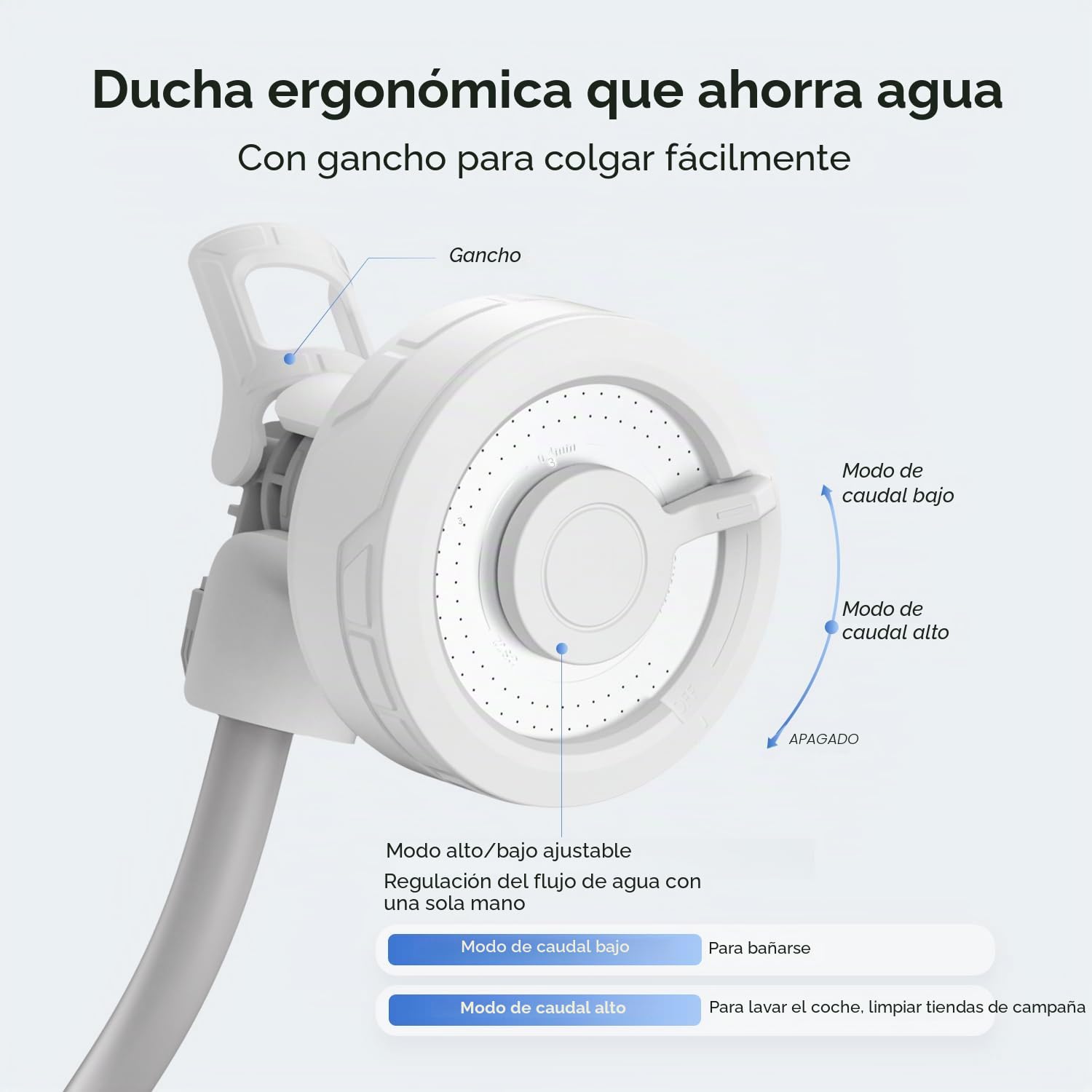 FLEXTAILGEAR MAX Shower, Ducha de Camping Portátil Ultraligera, Doccia Recargable, Modo de Ducha Dual, 2500 mAh Capacidad de la Batería, Caminatas, Viajes por Carretera, Pesca, Lavado de Autos