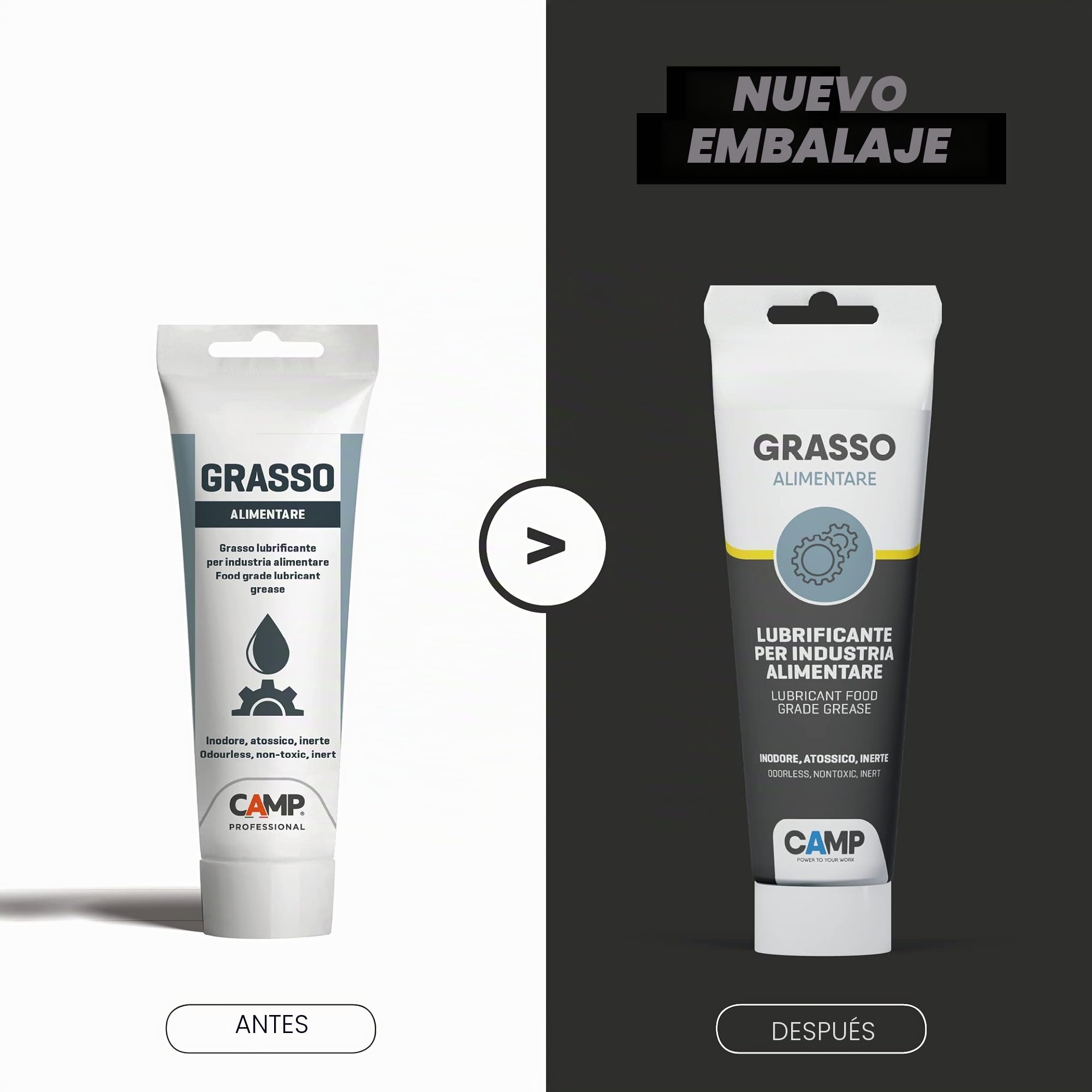 Camp Grasso Alimentare, Grasa de los Alimentos Lubricante, y No Tóxica, Lubrica y Protege las Máquinas de Procesamiento de Alimentos, 150 Ml