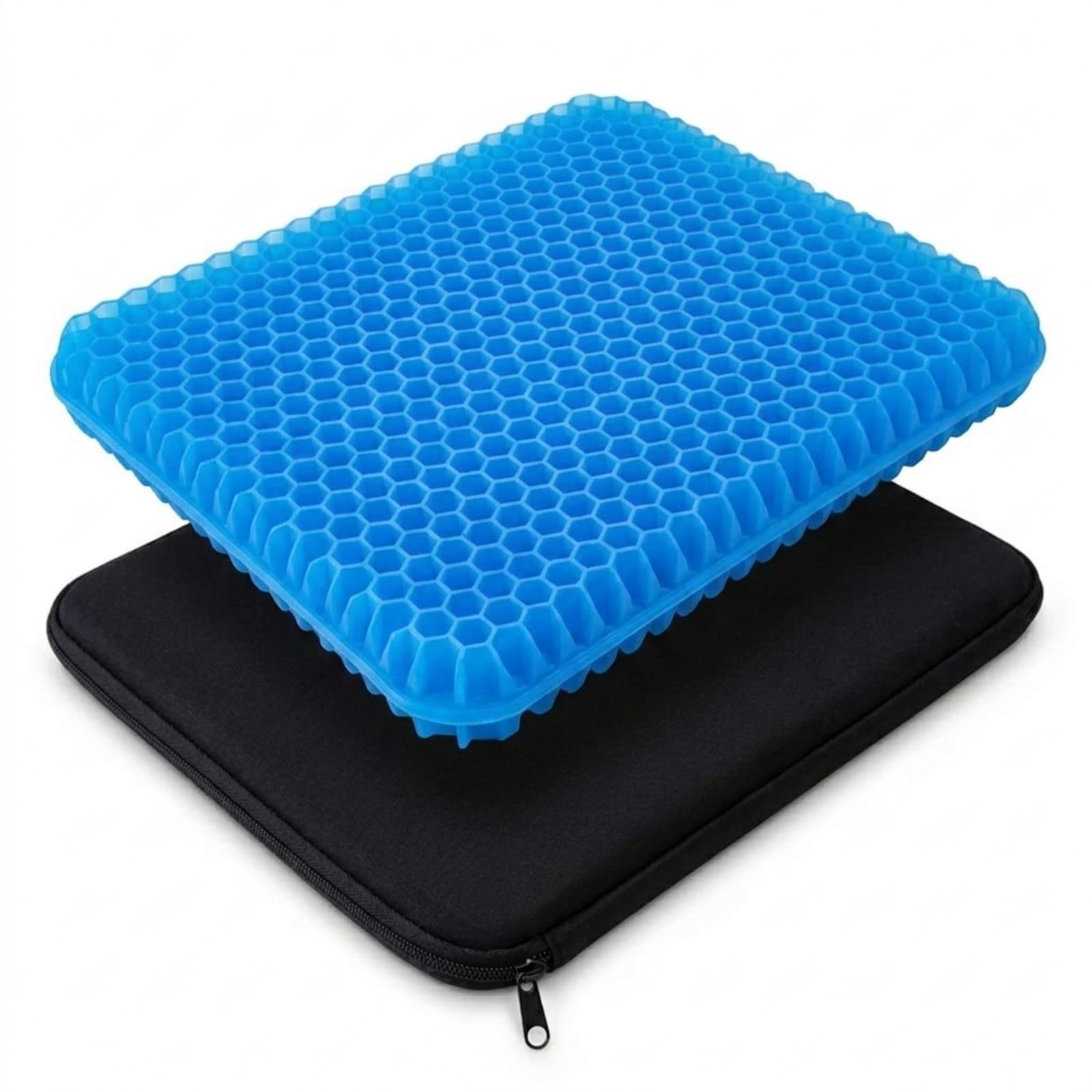 Seat Cushion Gel Seat Cushion Wheelchair Cushion Honeycomb Coccyx Pain Relief Office Car (Blue,M(45 * 45 * 3.5cm))