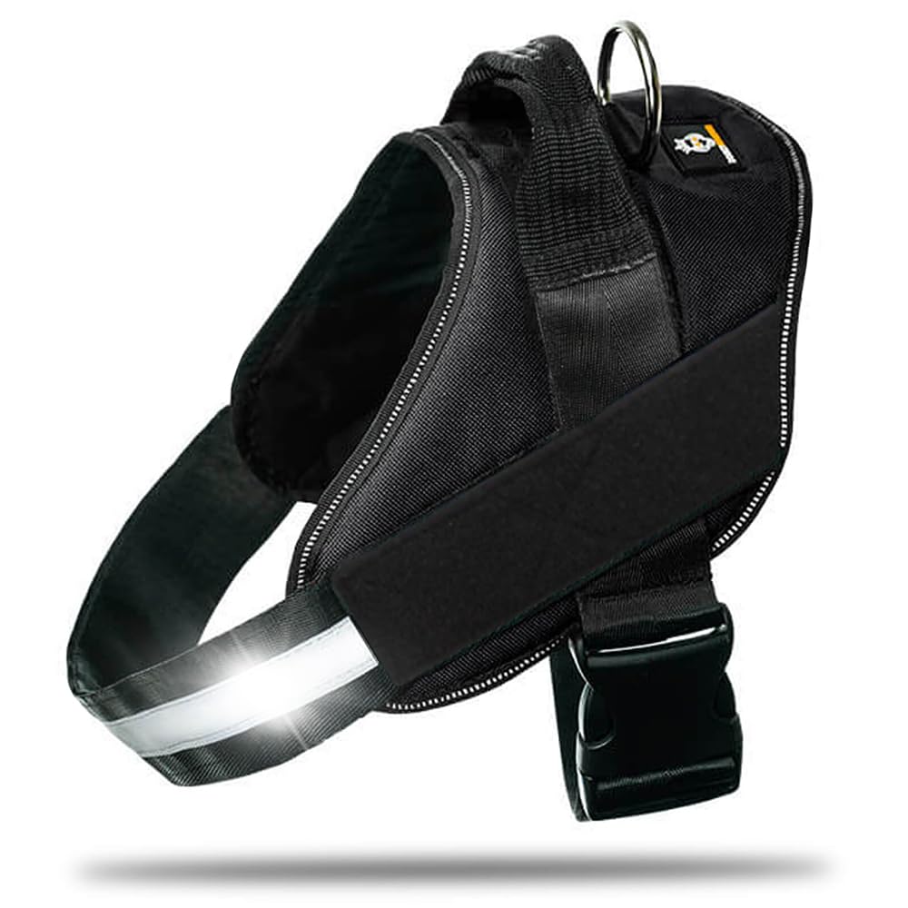 DOGGYKINGDOM Non Pull Dog Harness with Patch Panels and Handle, Adjustable, Reflective, No Choke, Heavy Duty Easy On Service Dog Vest Harnesses for