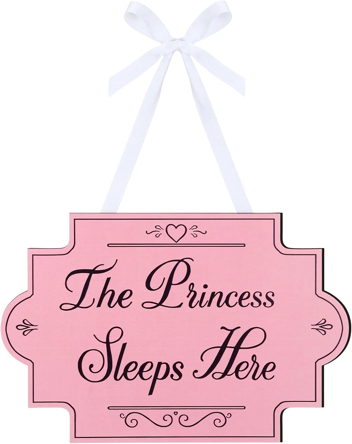Novabright the Princess Sleeps Here Door Sign Wooden Girl Sign