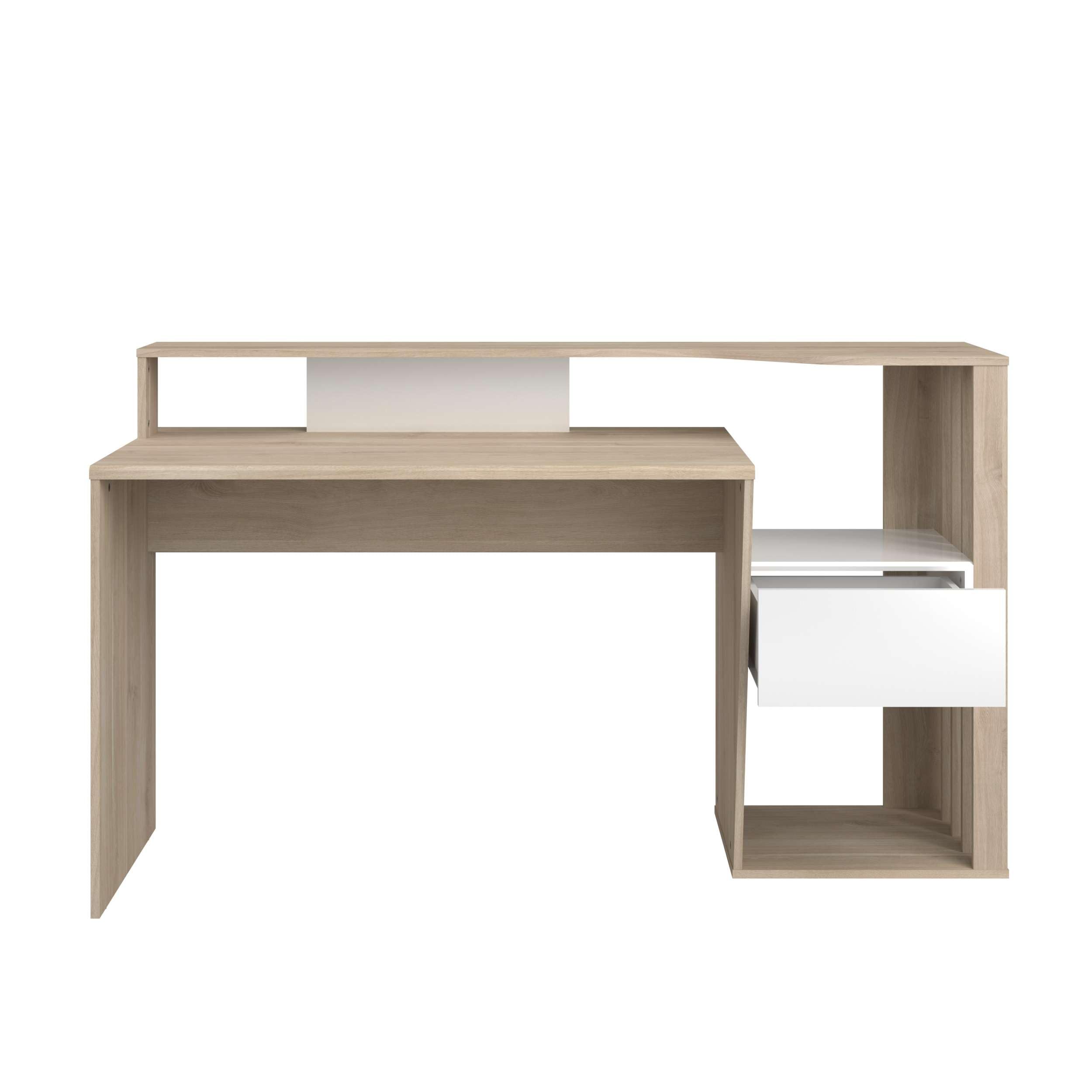 Miroytengo Bureau design moderne couleur chêne japonais 157 x 92 x 60 cm