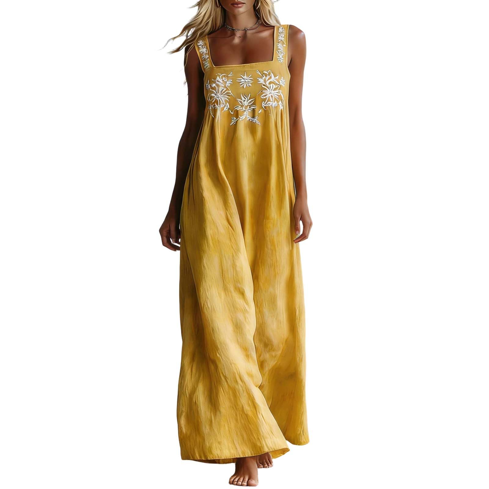 Robe longue d'été décontractée pour vacances et style fluide - 7