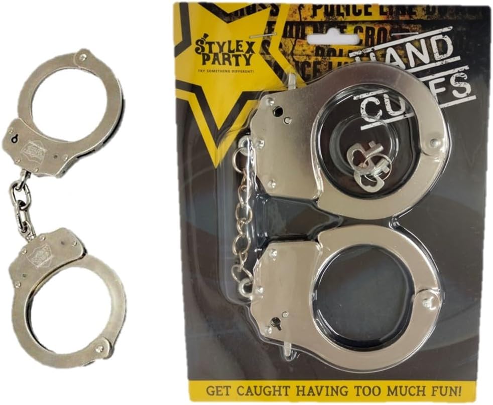 Police metal Handcuff, Safety Hand Cuffs for Police Cosplay, Party Toys