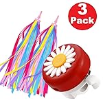 kortes 1 Pack Kids Bike Bell and 2 Pack Kids Bike Streamers for Children\'s Bike Accessories (Pink, Red,& Blue) (Red & White)