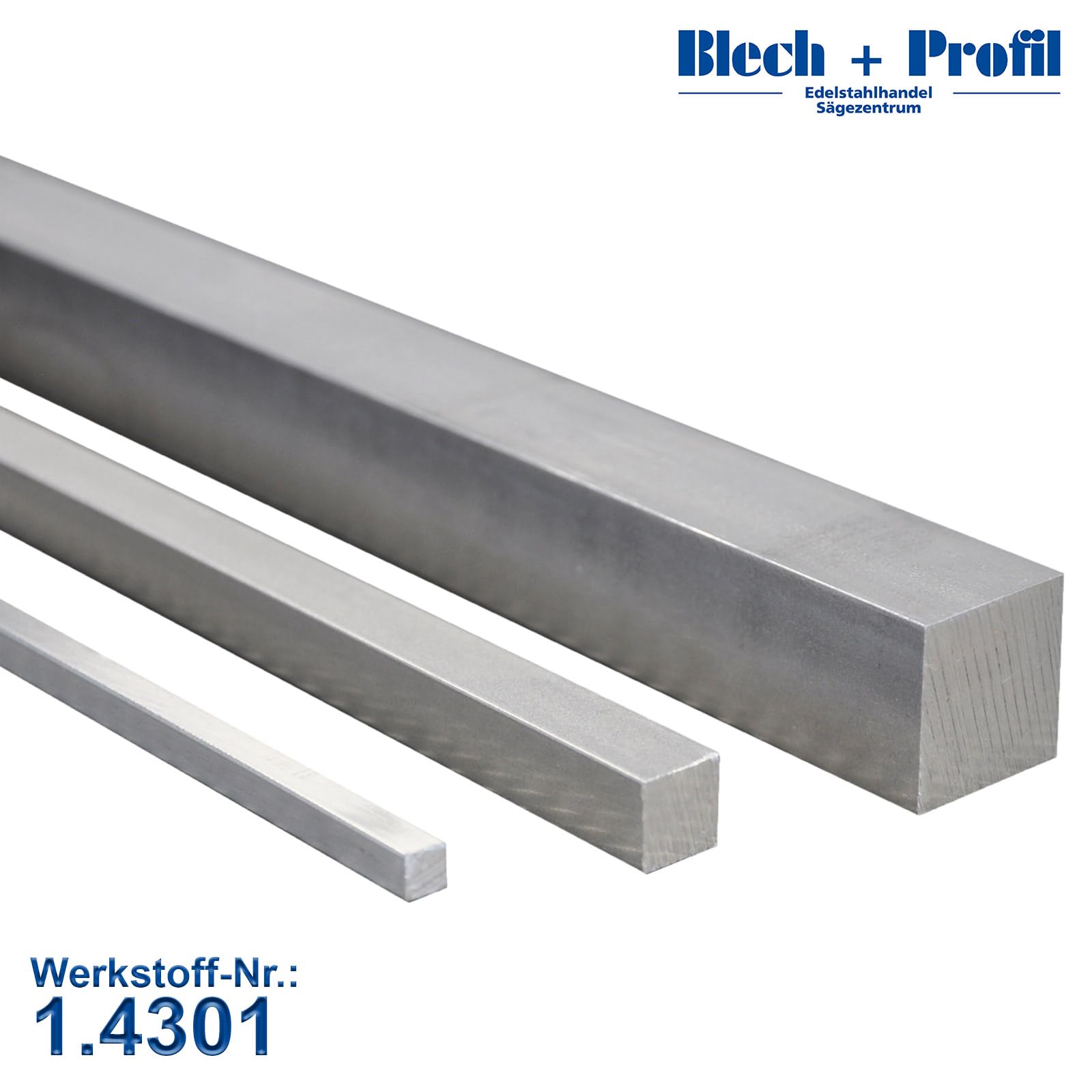 Blech + Profil Edelstahl Vierkant Vierkantstahl h9 blank 1.4301 V2A 25x25mm Vollmaterial Stange 1000mm Zuschnitt Innen & Außen DIY