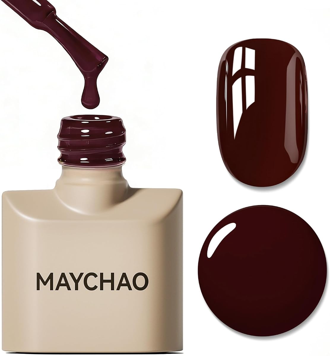 MAYCHAO 15 ML Gel esmalte de uñas 1 unidad Deep Cherry Red Nail Polish Soak Off UV LED Blood Red Nail Gel Polish Nail Art Starter Manicure Salon DIY at Home, 0,5 oz