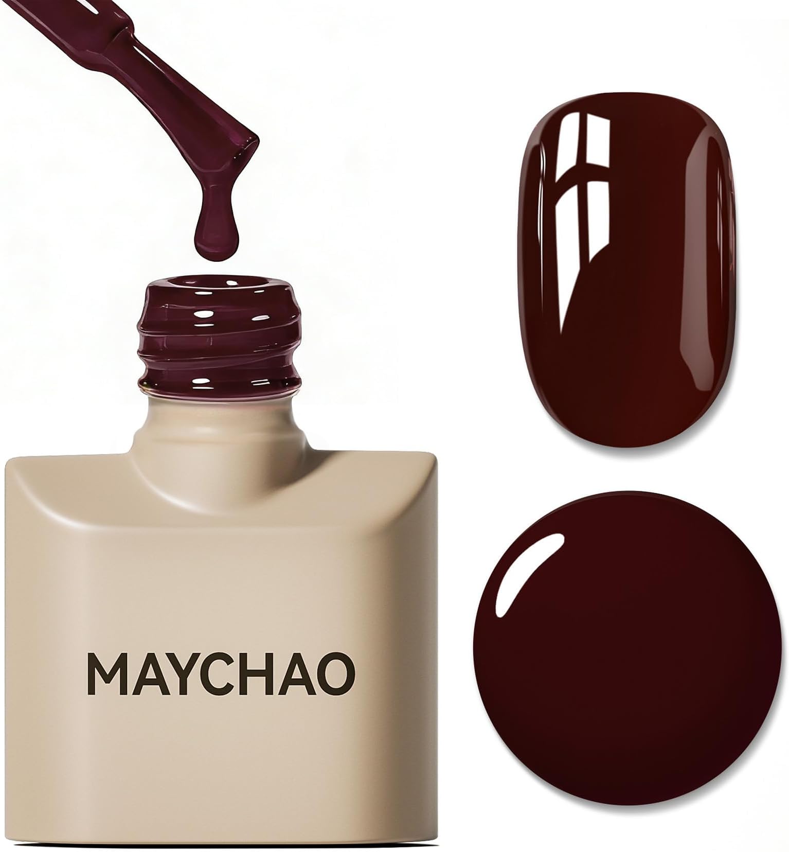 MAYCHAO 15ML Gel Nail Polish 1Pc Deep Cherry Red Nail Polish Soak Off UV LED Blood Red Nail Gel Polish Nail Art Starter Manicure Salon DIY at Home, 0.5 OZ