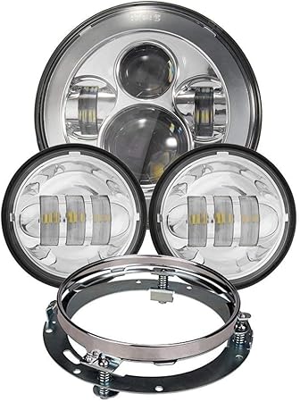 Amazon セール Silivn ハーレーダビッドソン用 7インチ ハーレー Ledヘッドライト 4 5インチ ハーレー フォグランプ Led補助灯 7インチヘッドライト用ステー お得セット Harley Davidson用 Ledライトセット インナークローム一年保証付き ヘッド ライト 車 バイク Amazon セール Silivn ハーレーダビッドソン用 7インチ ハーレー Ledヘッドライト 4 5インチ ハーレー フォグランプ Led補助灯 7インチヘッドライト用ステー お得セット Harley Davidson用 Ledライトセット インナークローム一年保証付き ヘッド ライト 車 バイク