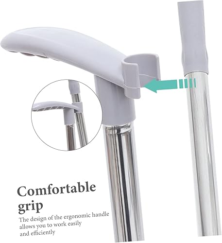 Miniatura 7 de Juego de recogedor de escoba Accesorios de limpieza para el hogar, mango largo, escoba de empuje para uso doméstico, plástico, acero inoxidable,