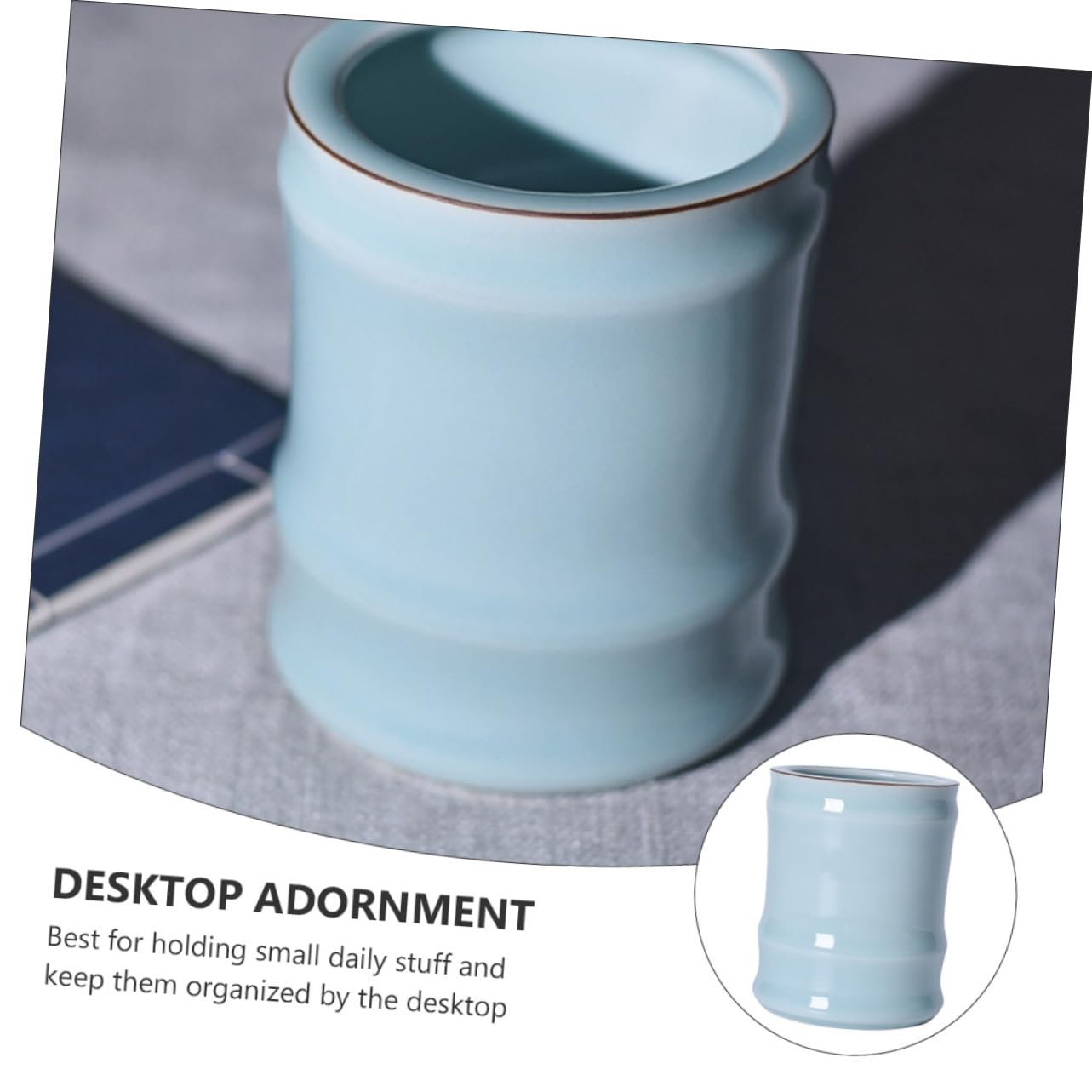 MAGICLULU Porta Penna Cilindrico in Ceramica, Elegante, Grande Capienza | Decorazione da Tavolo, Porta Penne per Scrivania Ufficio, Decorazioni Scuola