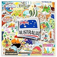 Nation: Australia Stickers, 50PCs, Australian Kangaroo Koala Stickers for Hydro Flask, Laptop, Water Bottle Skateboard, Waterproof Vinyl Decals for Girls, Teens, Students, Teachers[Australia