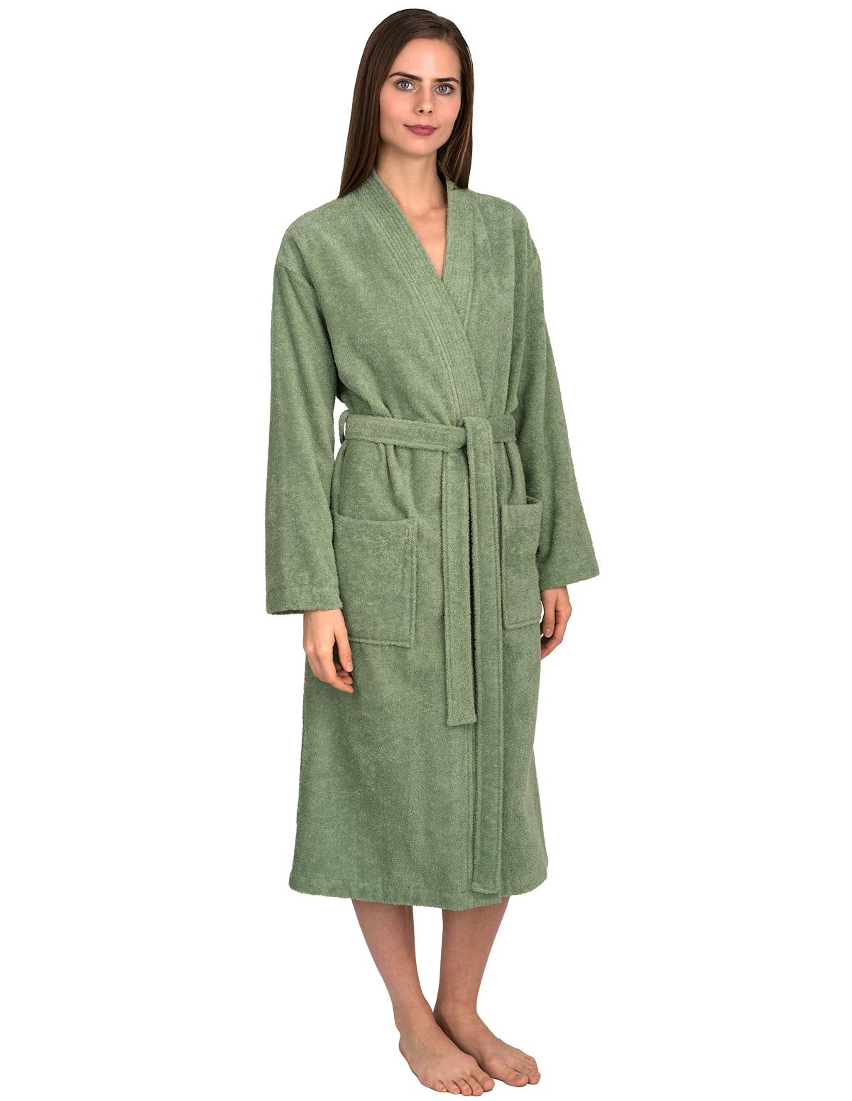 TowelSelections Womens Robe 100% Cotton Terry Cloth Shower Robes for Women Soft Kimono Towel Bathrobe for Women