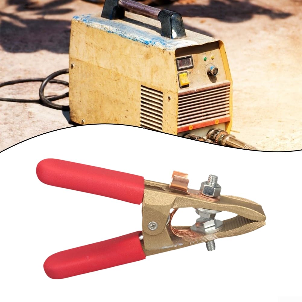 Abrazadera de cable de tierra de latón 400A, alicates de conexión a tierra de soldadura en forma de A con agujero de terminal de 8 mm para aplicaciones de soldadura de argón, blindado de