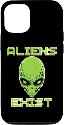 iPhone 1212 Pro Aliens Exist Colorful Alien Head UFO Human Festival Costume Case