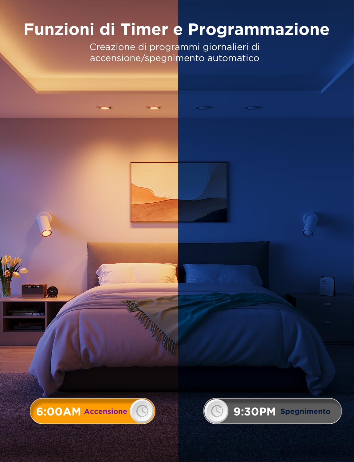 Govee Lampadine WiFi Intelligente GU10, Lampadina LED Smart RGBWW WiFi e Bluetooth, Compatibile con Alexa e Google Assistant, 400LM Dimmerabile 16 Milioni di Colori Sincronizzazione Musicale, 4 Pezzi | Bluetooth, Compatibile con Alexa e Google Assistant,