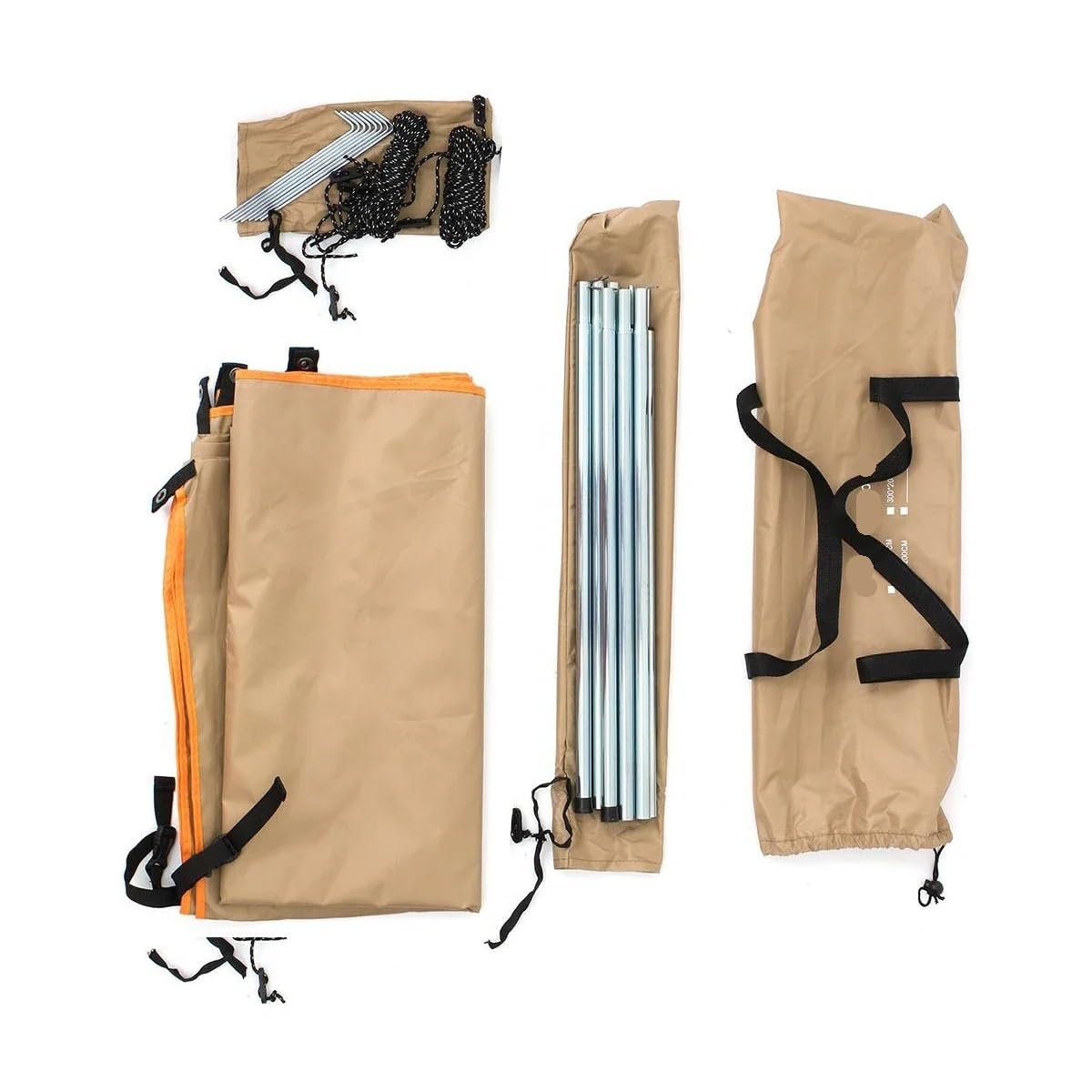 Toldo Caravana,Toldo Furgoneta Camper Toldo Lateral for Coche de 440 x 200 cm, for Tienda de campaña, Impermeable, con protección UV y protección contra la Lluvia.(Khaki)