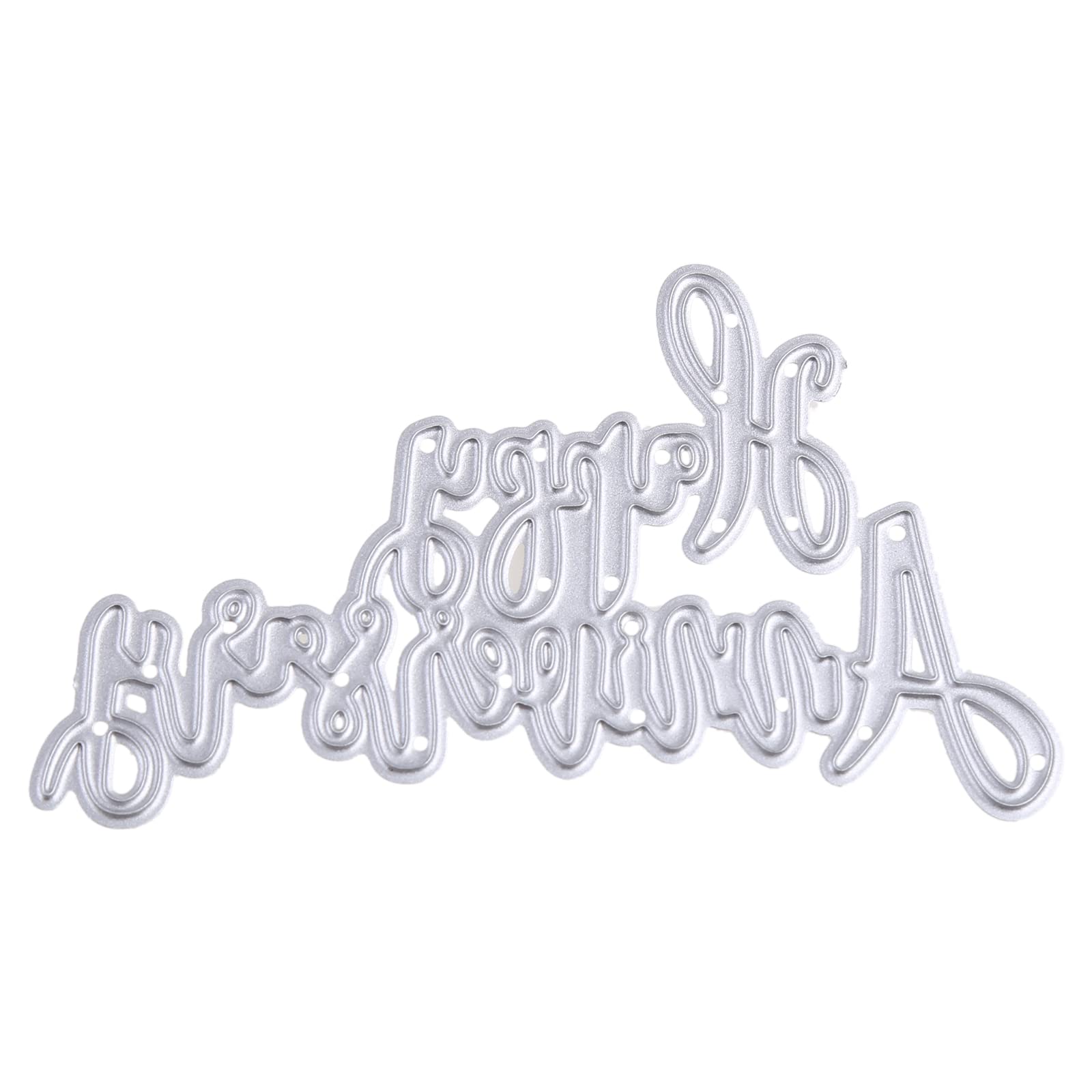 Aypohu Happy Anniversary Metal Cutting Dies Stencil Scrapbooking Album Stamp Paper Dies For Cardmaking