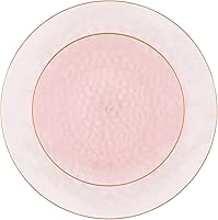 Vista 121 de PARTY BARGAINS 7" & 10" Organic Collection Hammered Appetizer and Dinner Plates Combo with Gold Rim – Transparent White, 32-Pack Disposable Plastic