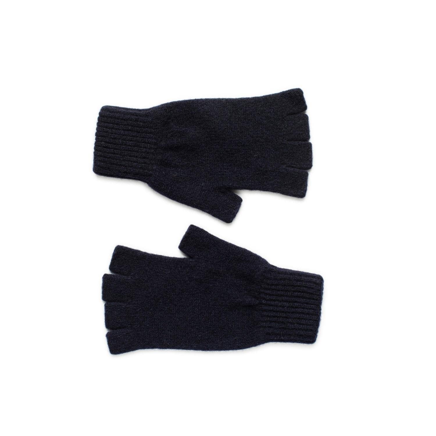 The Cashmere Choice Women's Navy Lomond Lambswool - Fingerless Gloves - Iona (Navy)