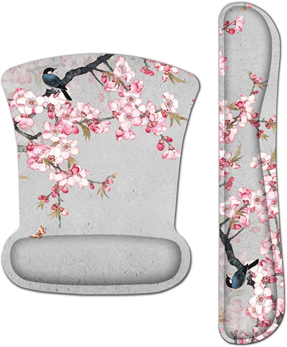 Ergonomic Keyboard Mouse Pad Set with Wrist Rest Support, Memory Foam Hand Rest Wrist Cushion Set for Laptop/Notebook/Desktop/Computer/Gaming/Office/