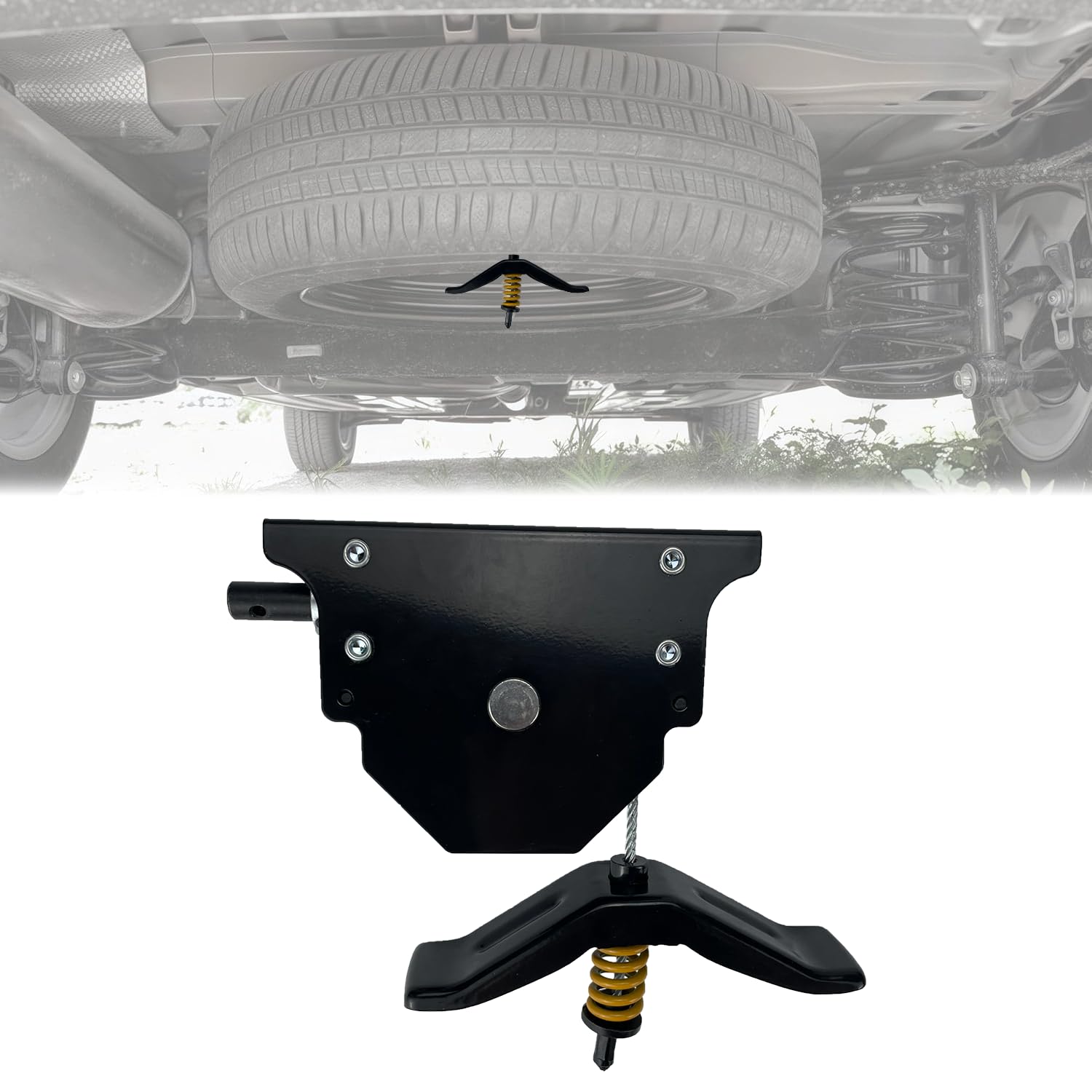 LC159056 159056 ﻿Alza-pneumatico da scorta, verricello per pneumatico di scorta compatibile con camper, roulotte, camion, autocaravan, supporto per pneumatico di scorta con cavo offset, verricello per
