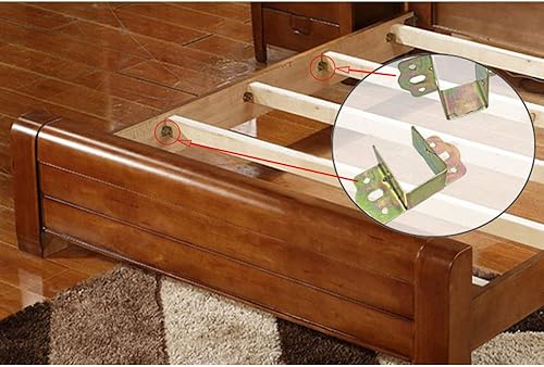 Miniatura 3 de Accesorios de riel de cama, bisagra de cama, herrajes para marco de cama, soportes de riel de cama de 1.6 pulgadas para conectar a madera, cabeceros
