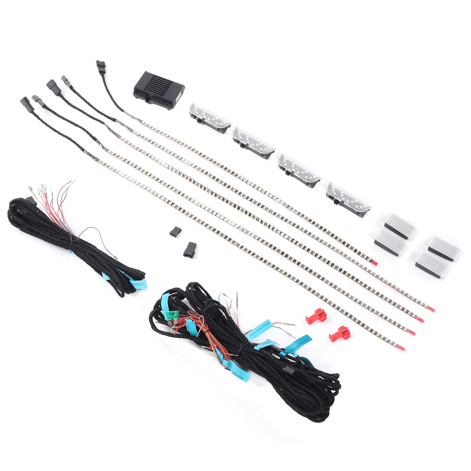 Juego de lámparas ambientales LED Torvex, Kit de Tiras de luz Interior Compatible con 2014-2020, Atmósfera LED de automóvil Ligera 3 Color Franja