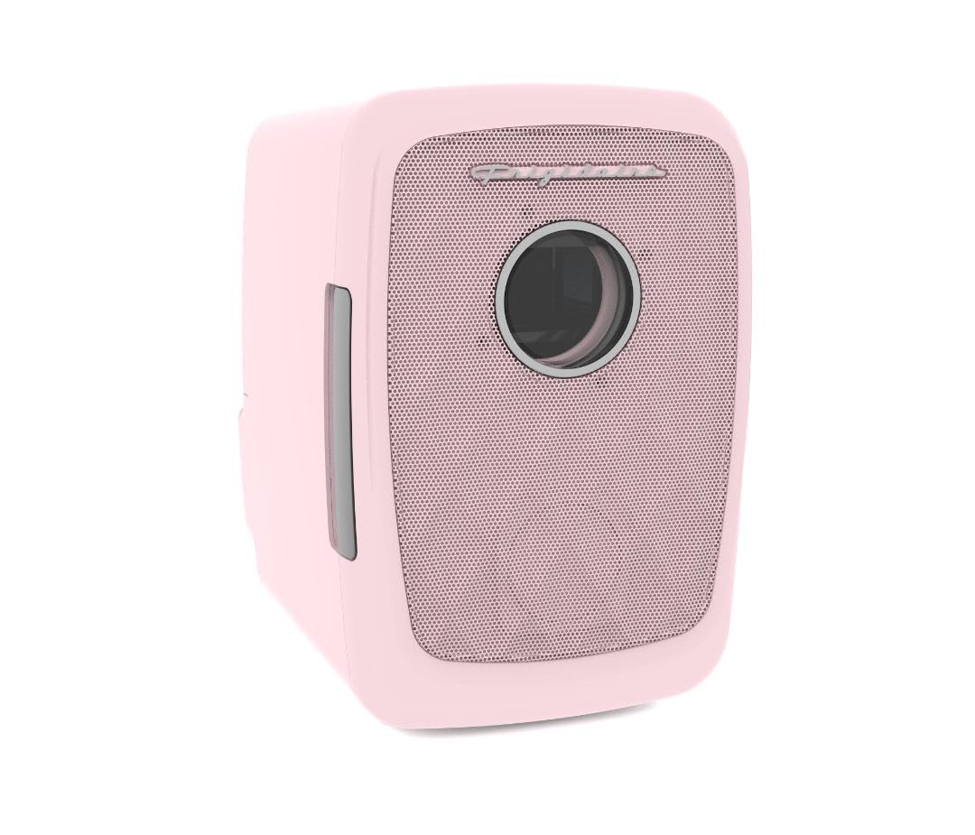 Frigidaire Pink Mini Personal Fridge Cooler, 1 Gal Capacity Fits Six Cans, Includes Plugs For Home Outlet & Dc Charger, Built In Bluetooth Speaker on Fridge.com - View 2