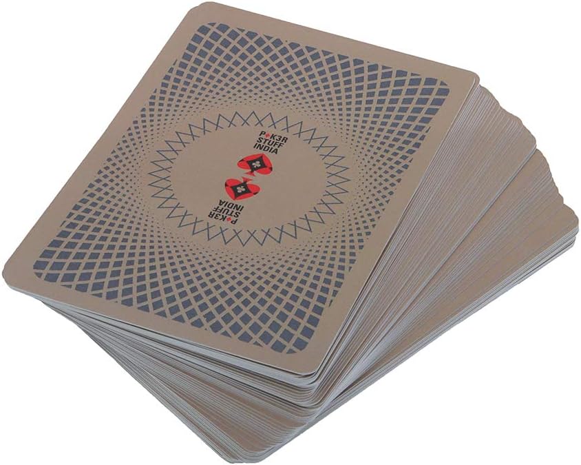 POK3R STUFF INDIAPOK3R STUFF INDIA PSI Plastic Playing Cards for Casino Gaming -Washable Teen Patti Cards, Brown