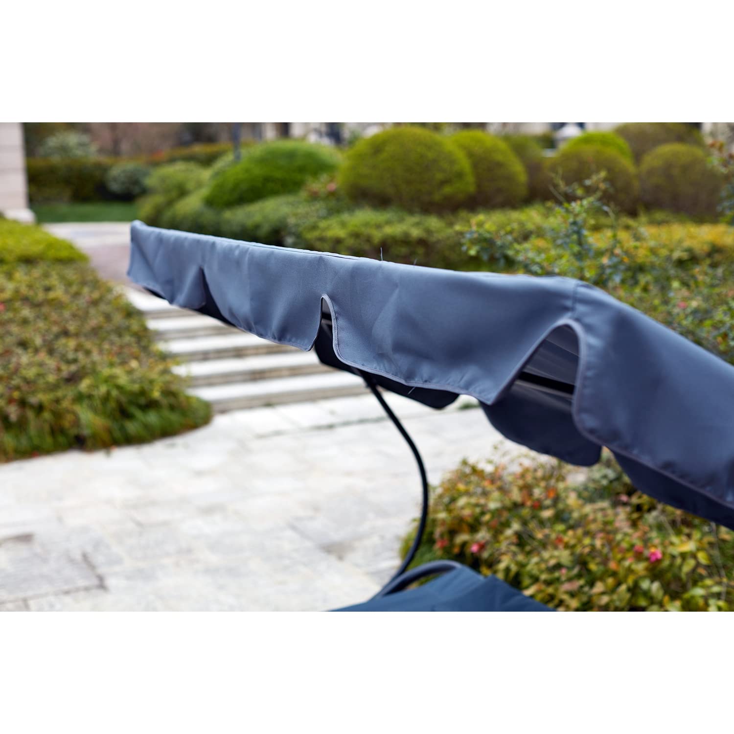CONCEPT USINE Lit de Jardin Aloha 2 Personnes Auvent Amovible Gris