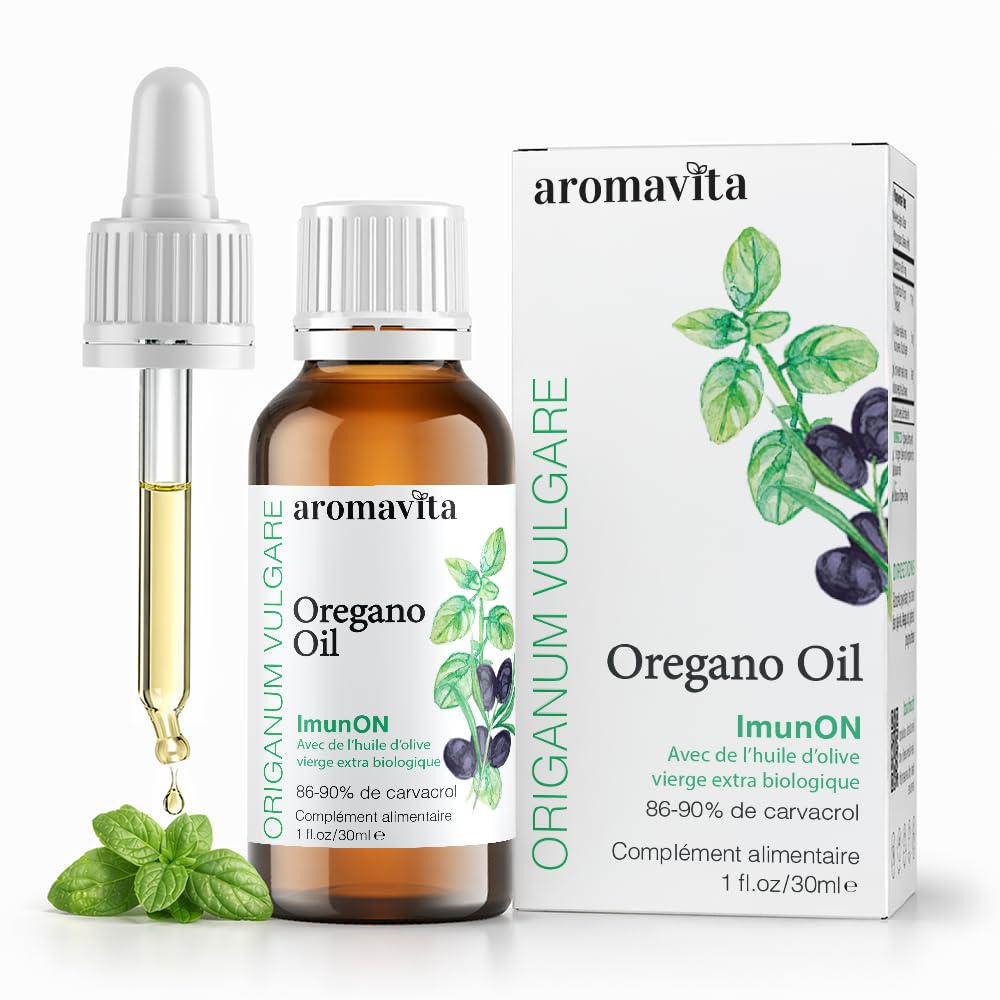 ImunON Huile d'Origan Bio - Complément d'Huile Essentielle d'Origan avec 86-90% Carvacrol et Huile d'Olive Vierge Extra - Soutien Immunitaire et Digestif - Végan, Sans OGM, Sans Gluten - 30ml