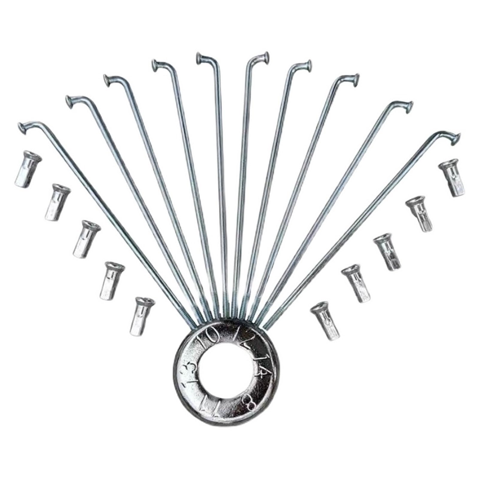 YLME 90mm Bike Spokes, 36Pcs 50-215Mm Electric Bicycle Spokes,10G 3.0 Mm Diameter Motorcycle J-Bend Spokes + Nipples for E-Bike Motorcycle Tricycle,9CM
