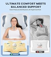 Vista 7 de Almohada cervical para aliviar el dolor de cuello, almohada ergonómica refrescante de espuma viscoelástica con funda de almohada de seda de hielo
