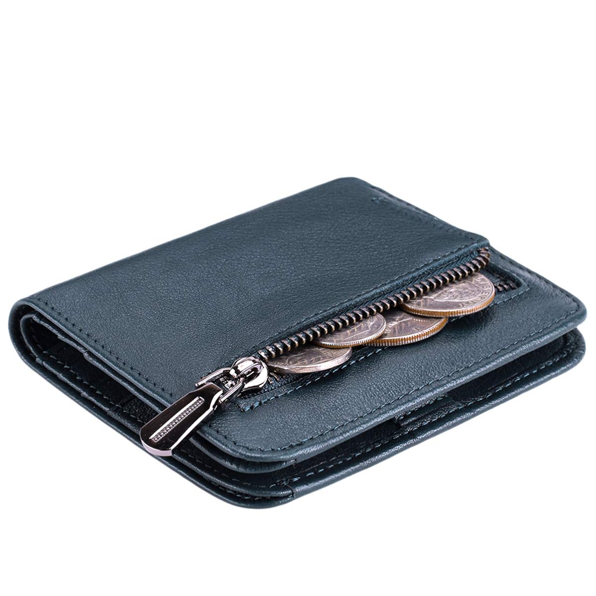 ItslifeWomen's Rfid Blocking Small Compact Bifold Leather Pocket Wallet Ladies Mini Purse with id Window