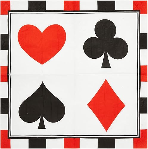 Miniatura 6 de BLUE PANDA Juego de vajilla con temática de casino de 144 piezas, platos y tazas de cumpleaños vibrantes de Las Vegas, servilletas y cubiertos