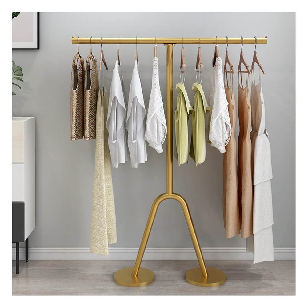 Artiz Perchero Metálico De Pie, Perchero Colgante De Un Solo Poste con Forma Humana Moderno Tendedero Minimalista para Exhibición De Almacenamiento De Ropa (Color : Gold, Tamaño : 80x130cm)