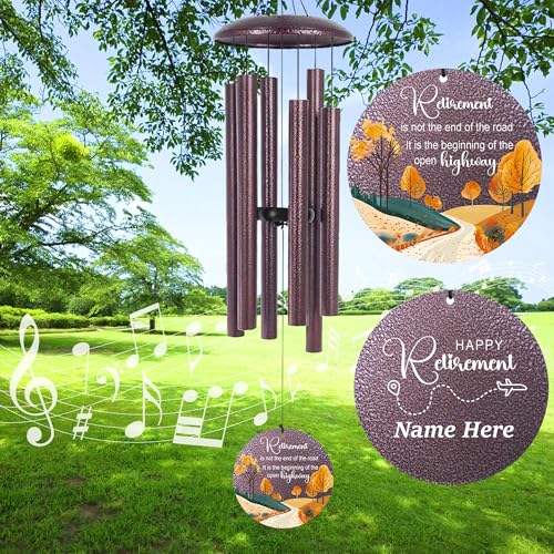 Image of ASTARIN Best Retirement Gift for Women /Men, Personalized Retirement Wind Chimes, Best Wishes for Retire Friends, Happy Retirement Gifts for Teacher Nurse, Inside Garden Decorations