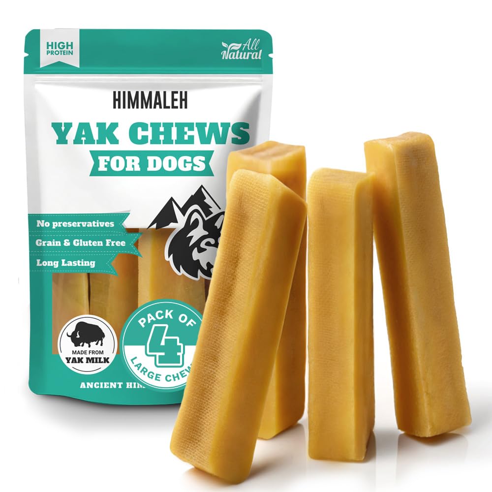 Himmaleh Yak Chews for Dogs large - Yak chews for dogs large (pack of 4) - Dog Chews Long Lasting Natural - yak milk dog chew - Toothsome Yak Bars for Dogs - Himalayan dog chews - Yak Snack โ image 1