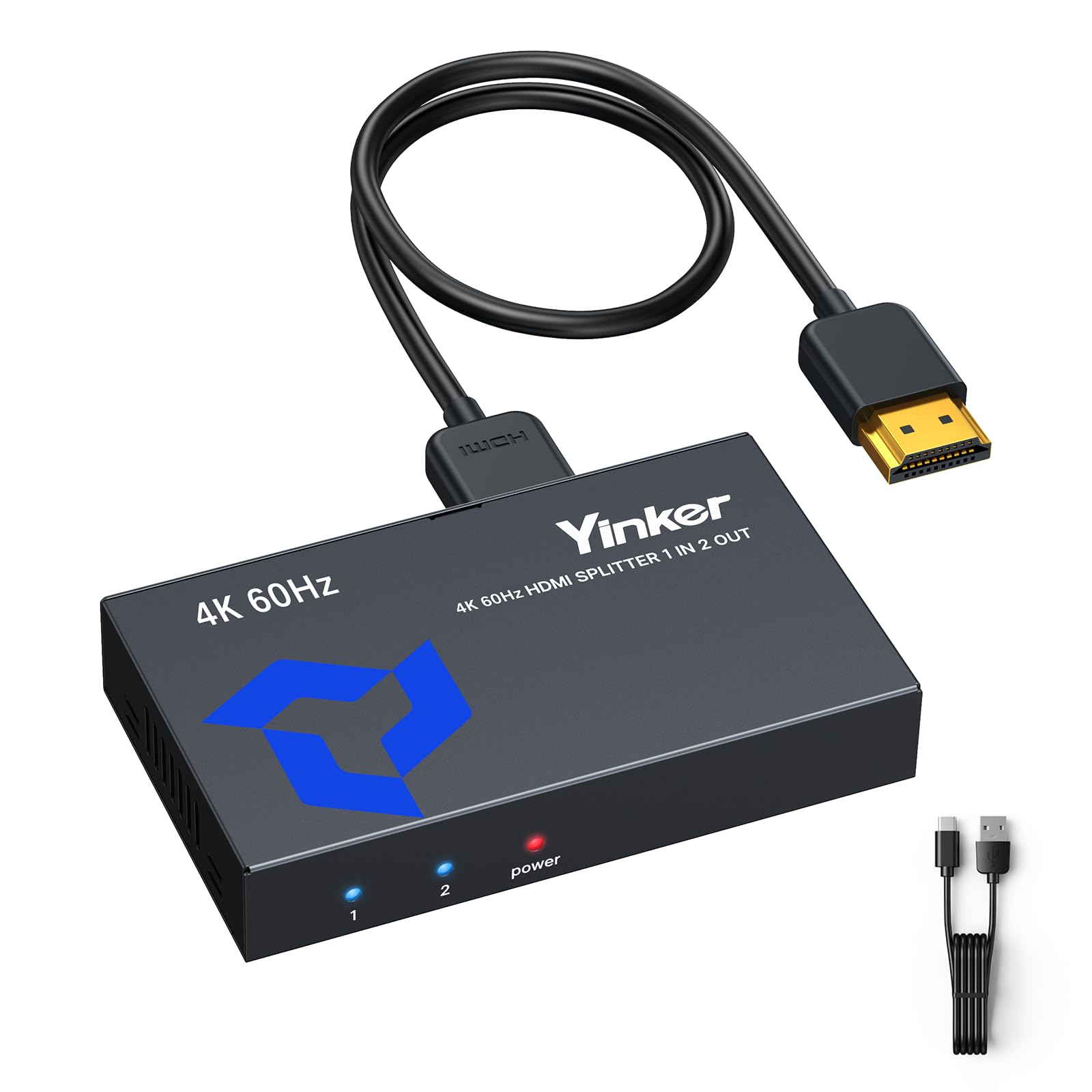 Splitter HDMI 4K@60Hz 1 in 2 Out per doppio monitor, solo schermi mirror/duplicati, HDMI2.0, 4:4:4, 30-bit, HDCP2.2, 18Gbps
