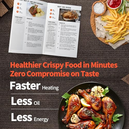 6L Steam Air Fryer,Juicy & Tender Tech,7 Presets, white AirFryer with window,Non-Stick,Shake Reminder(Auto),Delay start,Large Digital LED Touchscreen,Energy- Saving, Dishwasher-Safe - Image 6