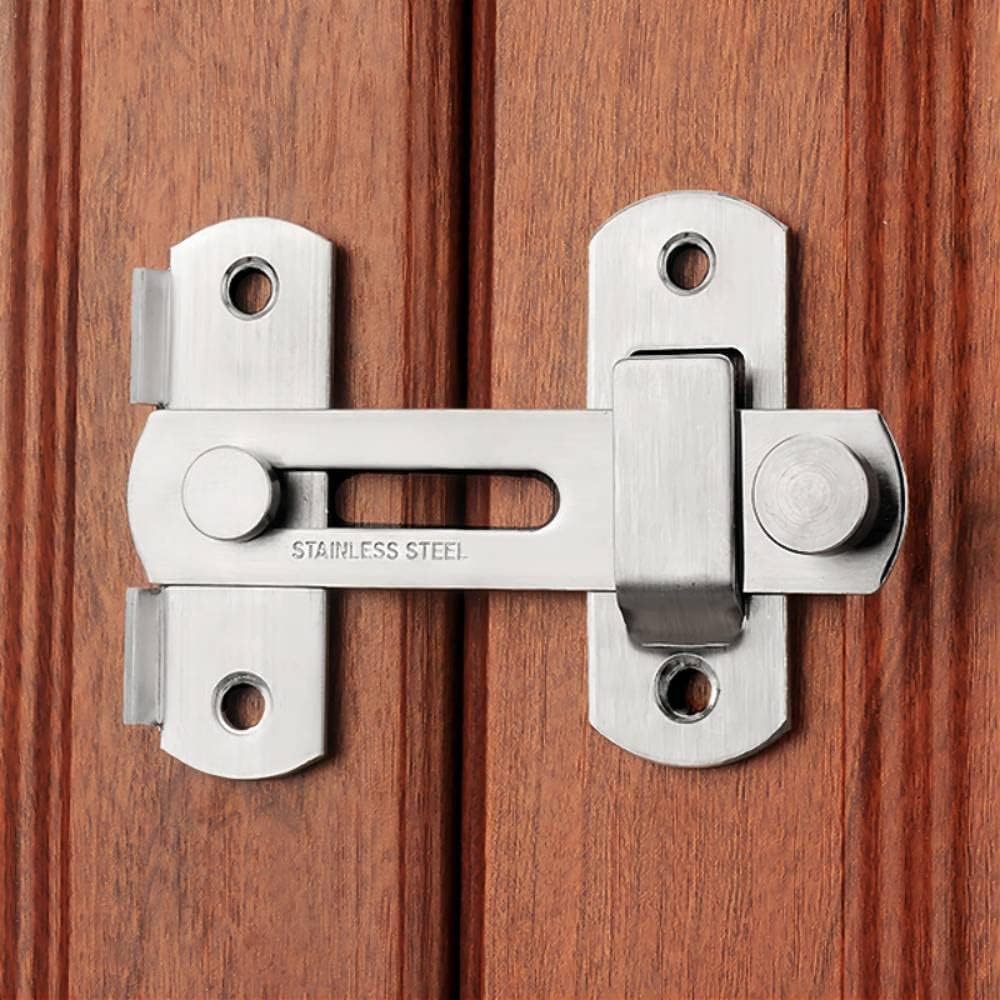 Shopping Mart Sliding Barn Door Lock, Stainless Steel Gate Latch for Outdoor Fence, Barn Door Latch Door Latches Hardware for Cabinet,Outdoor, Garage, Garden, Closet Door (1 pcs) (Silver Color)-image-10