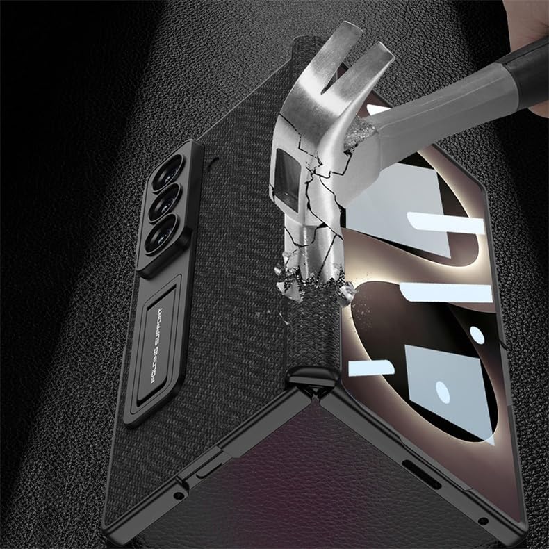 Custodia in pelle resistente per il tempo libero compatibile con Samsung Galaxy Z Fold 8 Ultra (nero)