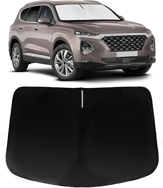 PAIMOHO Windshield Sun Shade for Hyundai Santa Fe 2019-2024, Car Front Window Sunshade with 240T Sun Visor Protector Blocks UV Rays Heat Sun Shield Accessories